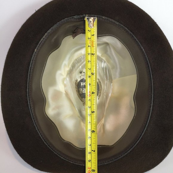 Vtg Royal Biltmore 60s Fedora Hat Felt Brown Feather braided band Grannycore - Picture 8 of 9